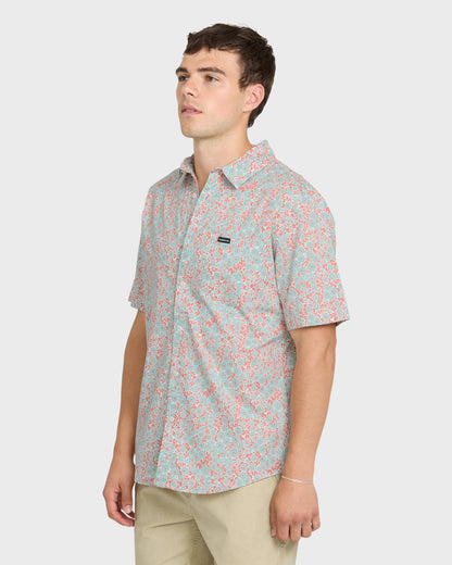 Ditsy Daze Classic Short Sleeve Woven Shirt - Blue Haze