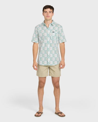 Sundial Classic Stretch Short Sleeve Woven Shirt - Blue Haze