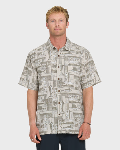 Waterman East Cape Short Sleeve Woven Shirt - Moonbeam