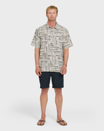 Waterman East Cape Short Sleeve Woven Shirt - Moonbeam