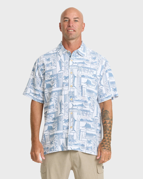 Waterman East Cape Short Sleeve Woven Shirt - White