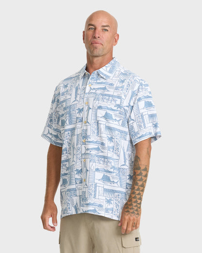 Waterman East Cape Short Sleeve Woven Shirt - White