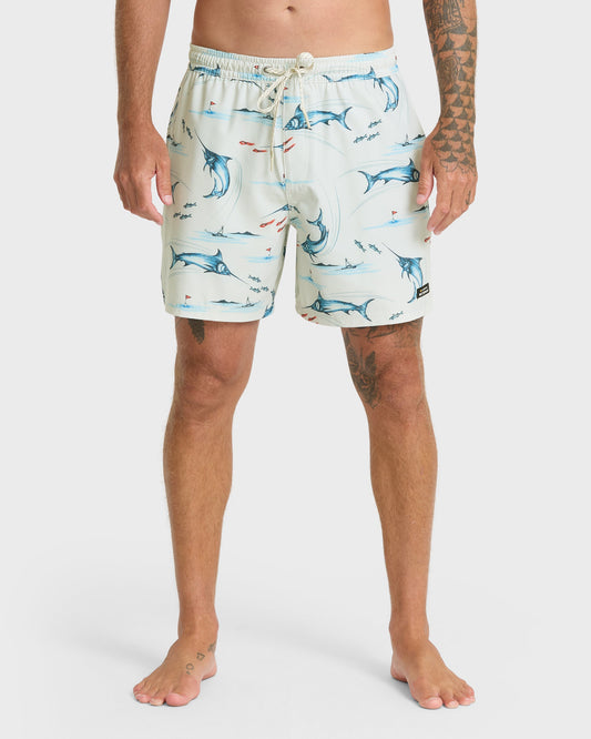 Waterman Mix Pack 17" Swim Trunks - Moonbeam