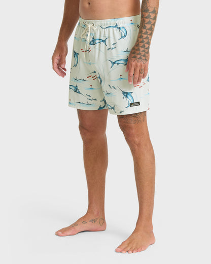 Waterman Mix Pack 17" Swim Trunks - Moonbeam