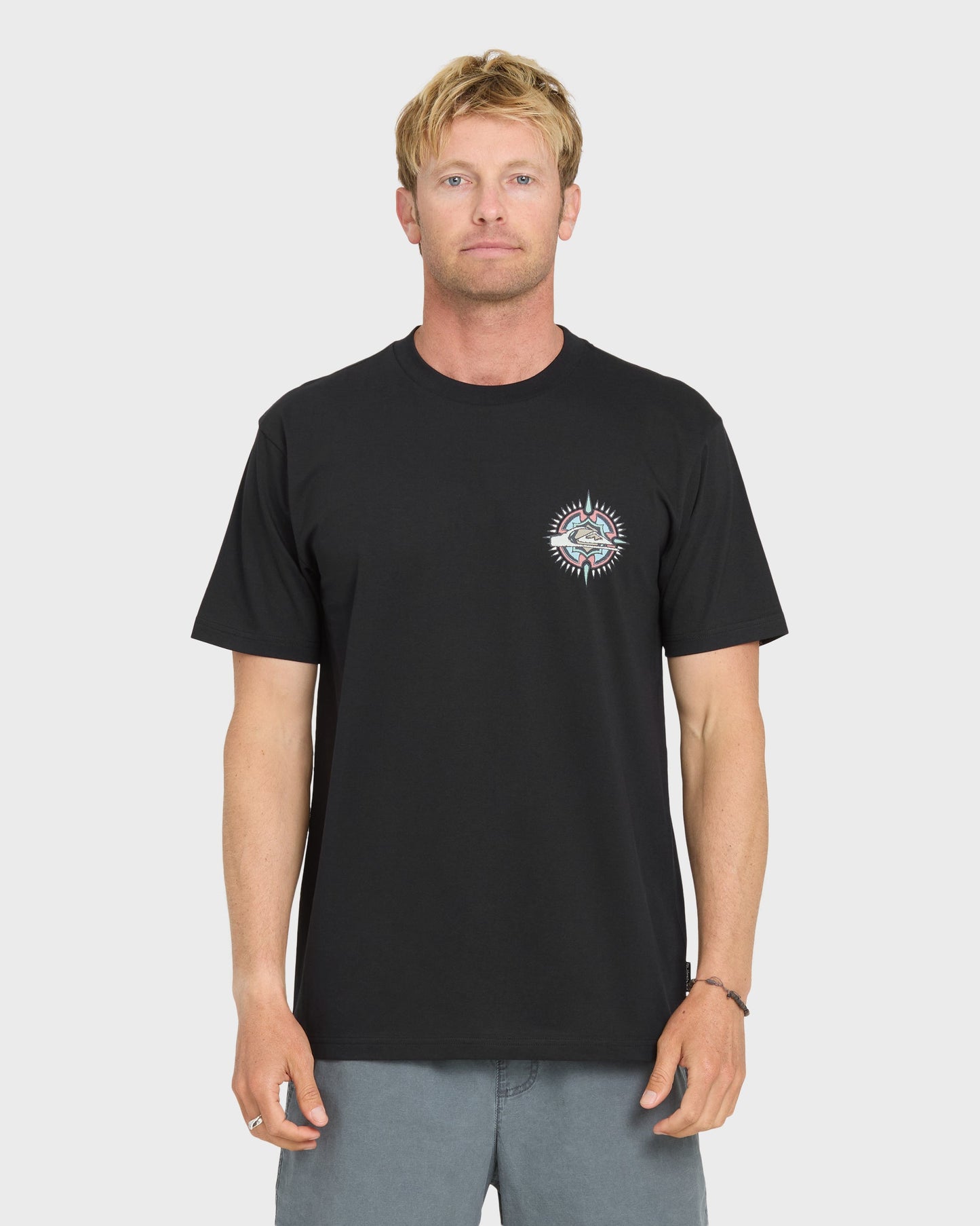 Shooting Star Short Sleeve Knit T-Shirt - Black