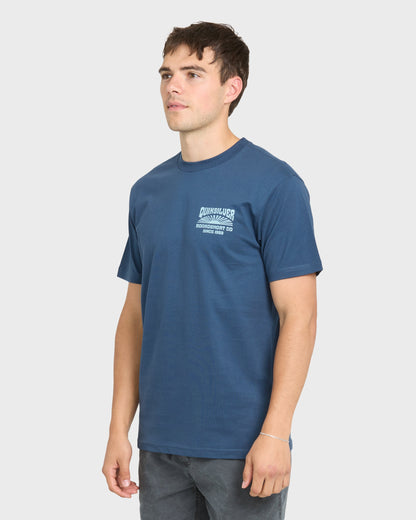 Radiant Flare Short Sleeve Knit T-Shirt - Dark Denim