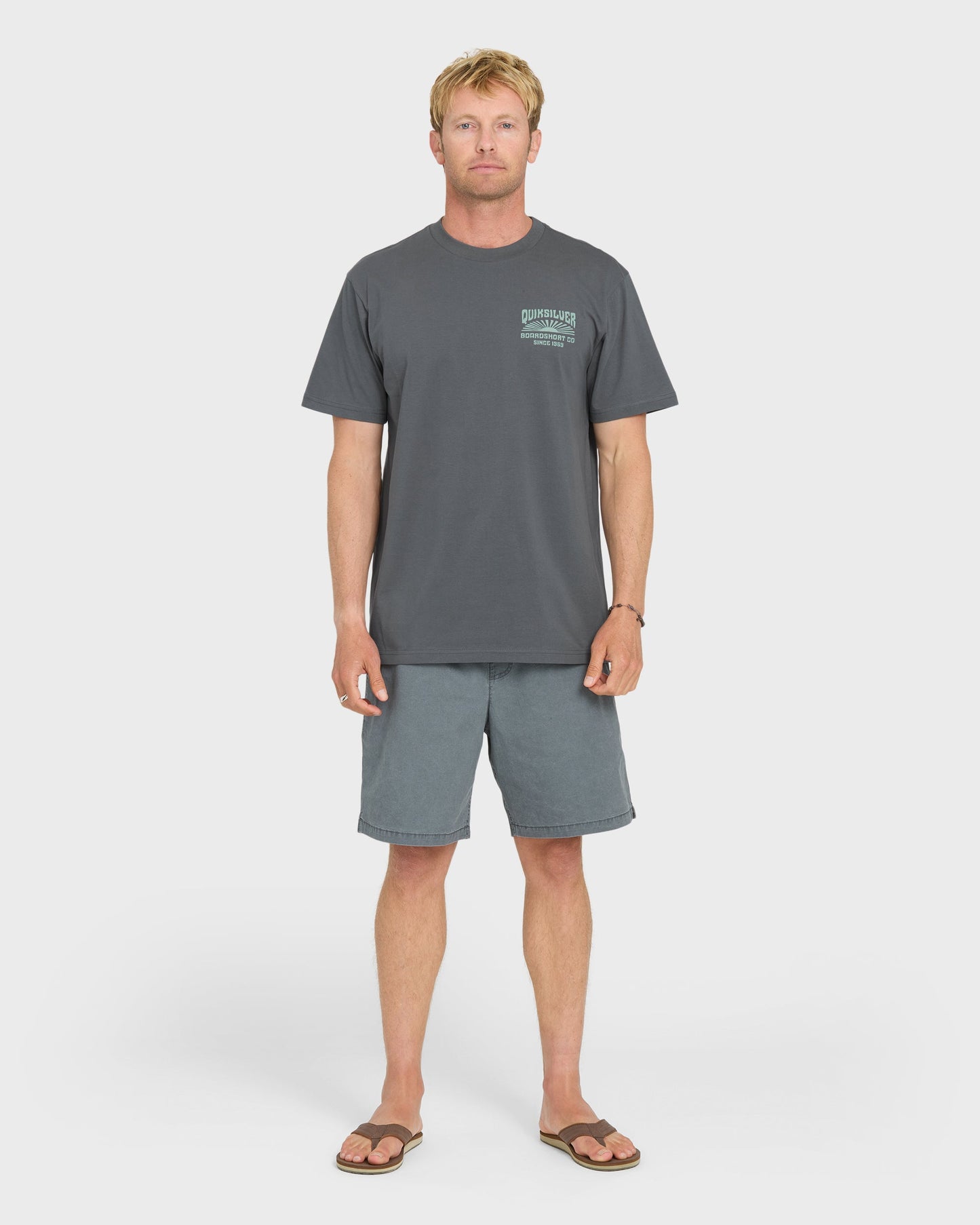Radiant Flare Short Sleeve Knit T-Shirt - Iron Gate