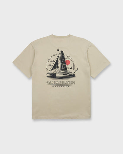 Waterman Anchors Down Classic Short Sleeve Cotton T-Shirt - Plaza Taupe
