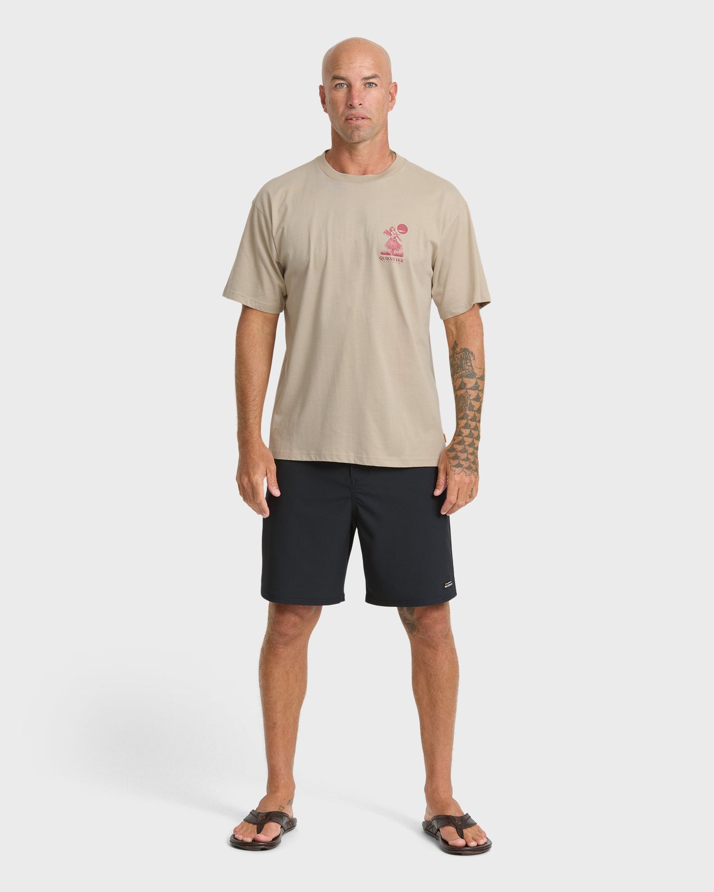 Waterman Lei'd Back Short Sleeve Cotton T-Shirt - Plaza Taupe