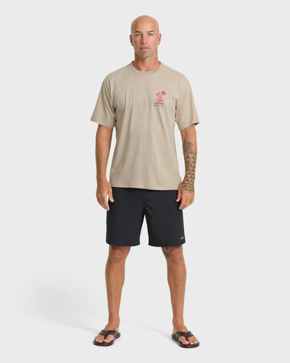 Waterman Lei'd Back Short Sleeve Cotton T-Shirt - Plaza Taupe