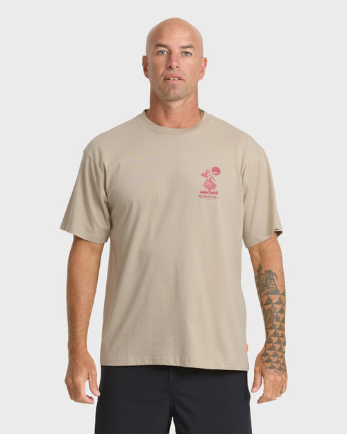 Waterman Lei'd Back Short Sleeve Cotton T-Shirt - Plaza Taupe