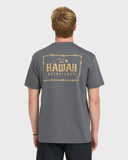 Hawaii Lock Short Sleeve Knit T-Shirt - Iron Gate
