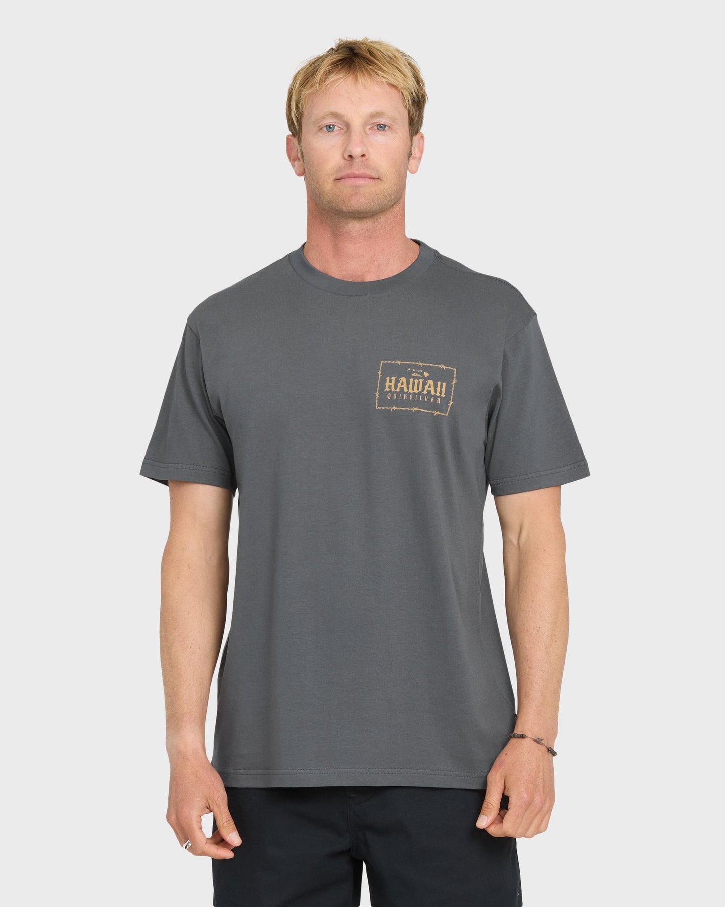 Hawaii Lock Short Sleeve Knit T-Shirt - Iron Gate