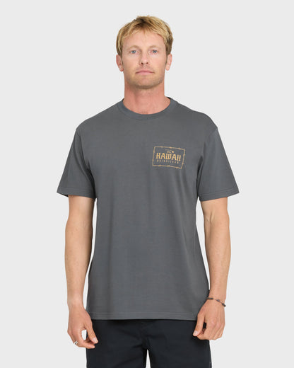 Hawaii Lock Short Sleeve Knit T-Shirt - Iron Gate