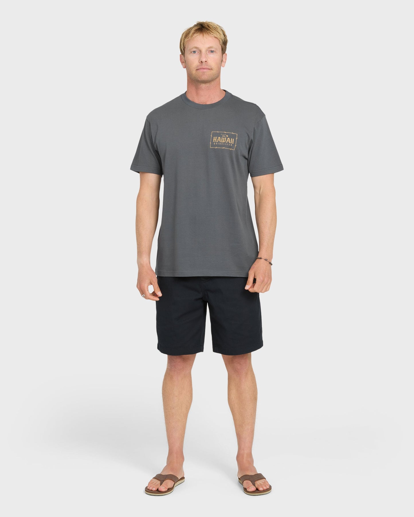 Hawaii Lock Short Sleeve Knit T-Shirt - Iron Gate
