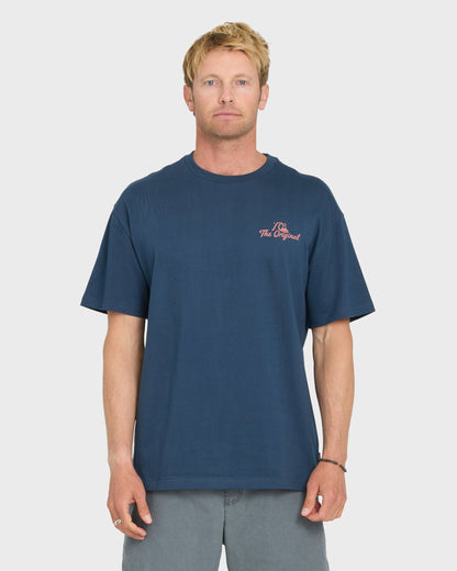 Originals Script Short Sleeve Knit T-Shirt - Dark Denim