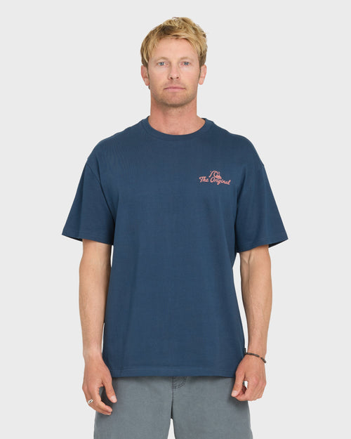 Originals Script Short Sleeve Knit T-Shirt - Dark Denim