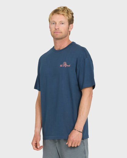 Originals Script Short Sleeve Knit T-Shirt - Dark Denim