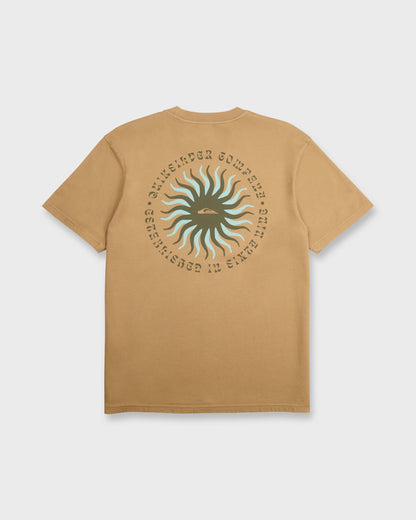 Sunny Day Pigment Dye Short Sleeve Cotton T-Shirt - Tobacco