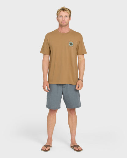 Sunny Day Pigment Dye Short Sleeve Cotton T-Shirt - Tobacco