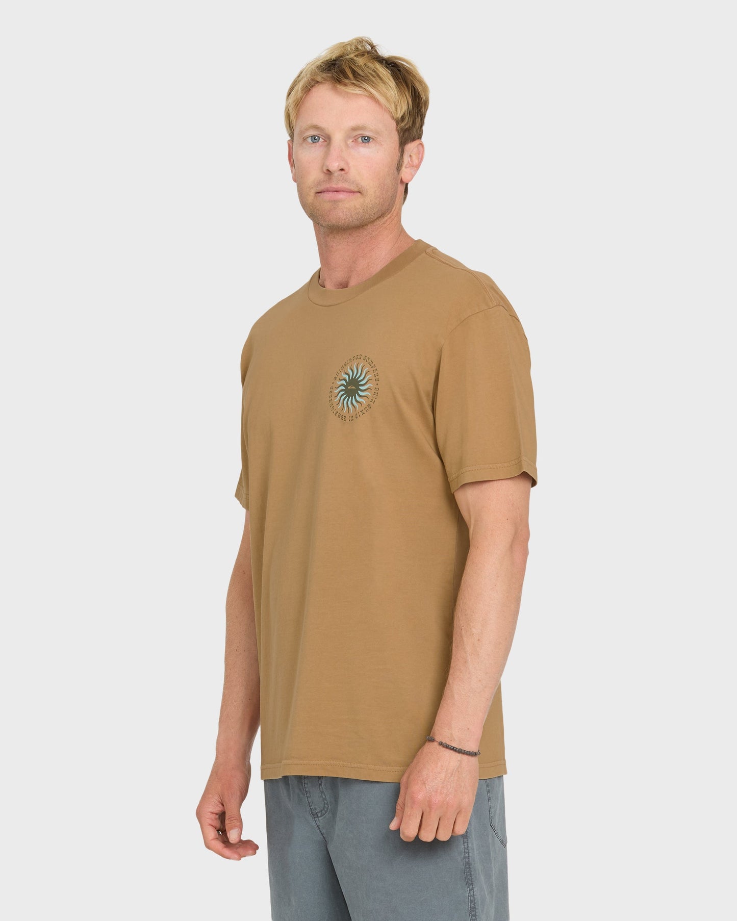 Sunny Day Pigment Dye Short Sleeve Cotton T-Shirt - Tobacco