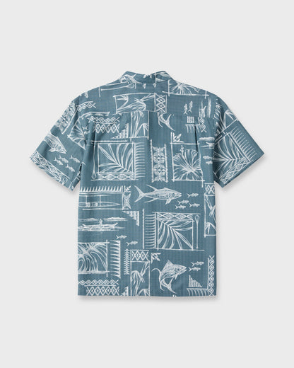 Waterman Paradise Bay Short Sleeve Woven Shirt - Real Teal