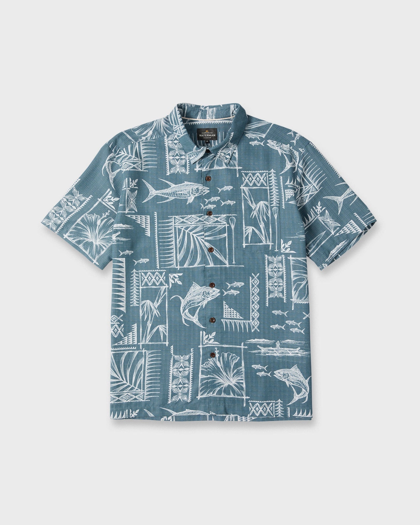 Waterman Paradise Bay Short Sleeve Woven Shirt - Real Teal