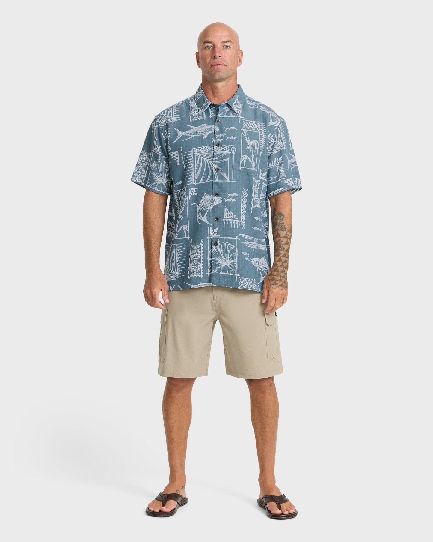 Waterman Paradise Bay Short Sleeve Woven Shirt - Real Teal