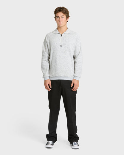 Keller Half Zip Mock Neck Sweatshirt - Light Gray Heather