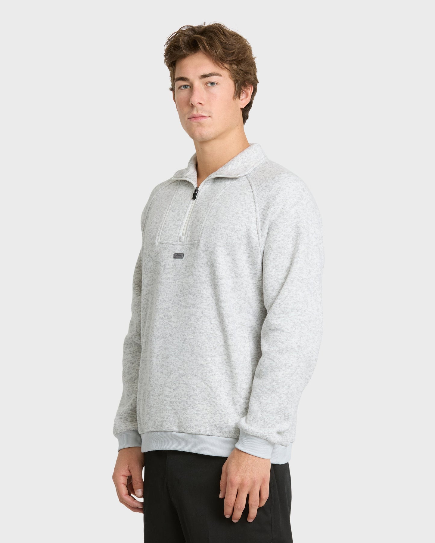 Keller Half Zip Mock Neck Sweatshirt - Light Gray Heather