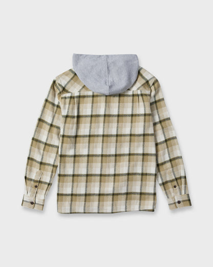 Saltwater Hooded Long Sleeve Flannel Shirt - Twill
