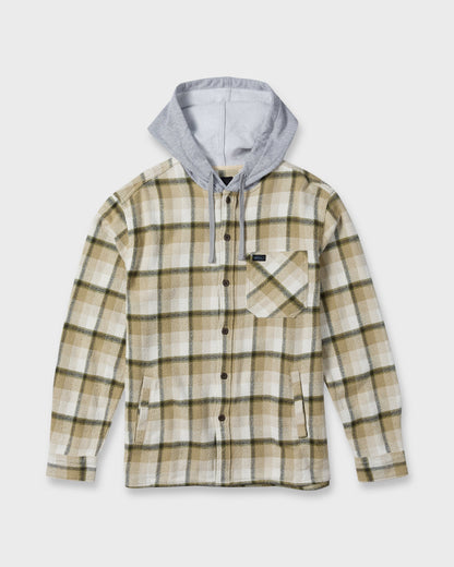 Saltwater Hooded Long Sleeve Flannel Shirt - Twill