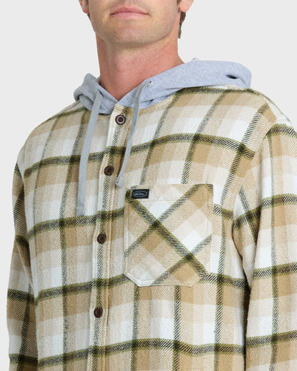 Saltwater Hooded Long Sleeve Flannel Shirt - Twill