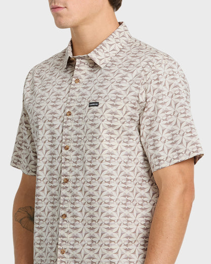 Nature Tile Classic Short Sleeve Woven Shirt - Bone White