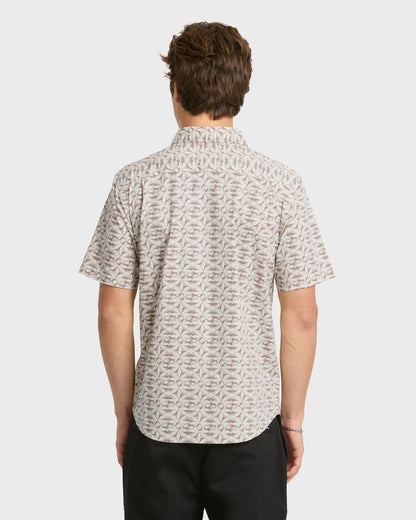 Nature Tile Classic Short Sleeve Woven Shirt - Bone White