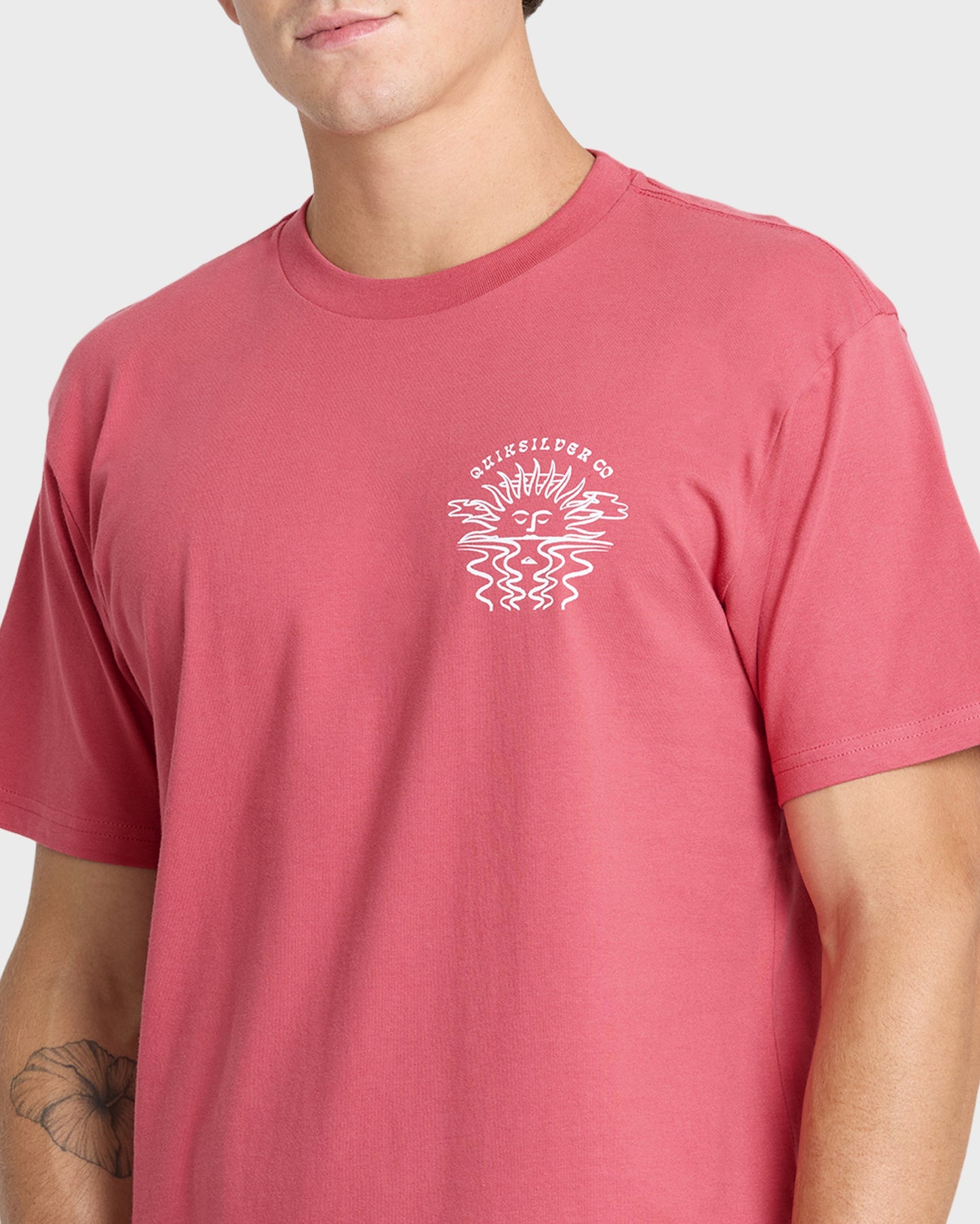 Sun Down Classic Short Sleeve Knit T-Shirt - Slate Rose