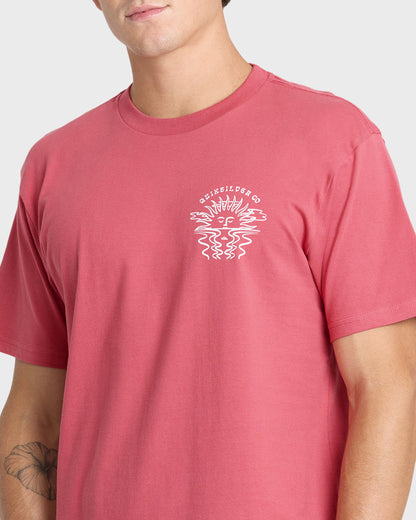 Sun Down Classic Short Sleeve Knit T-Shirt - Slate Rose