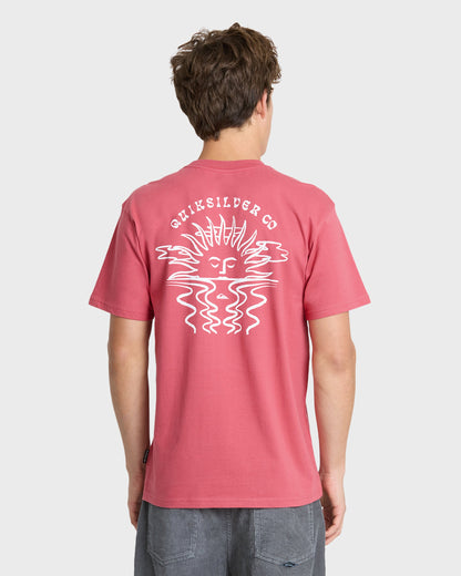 Sun Down Classic Short Sleeve Knit T-Shirt - Slate Rose