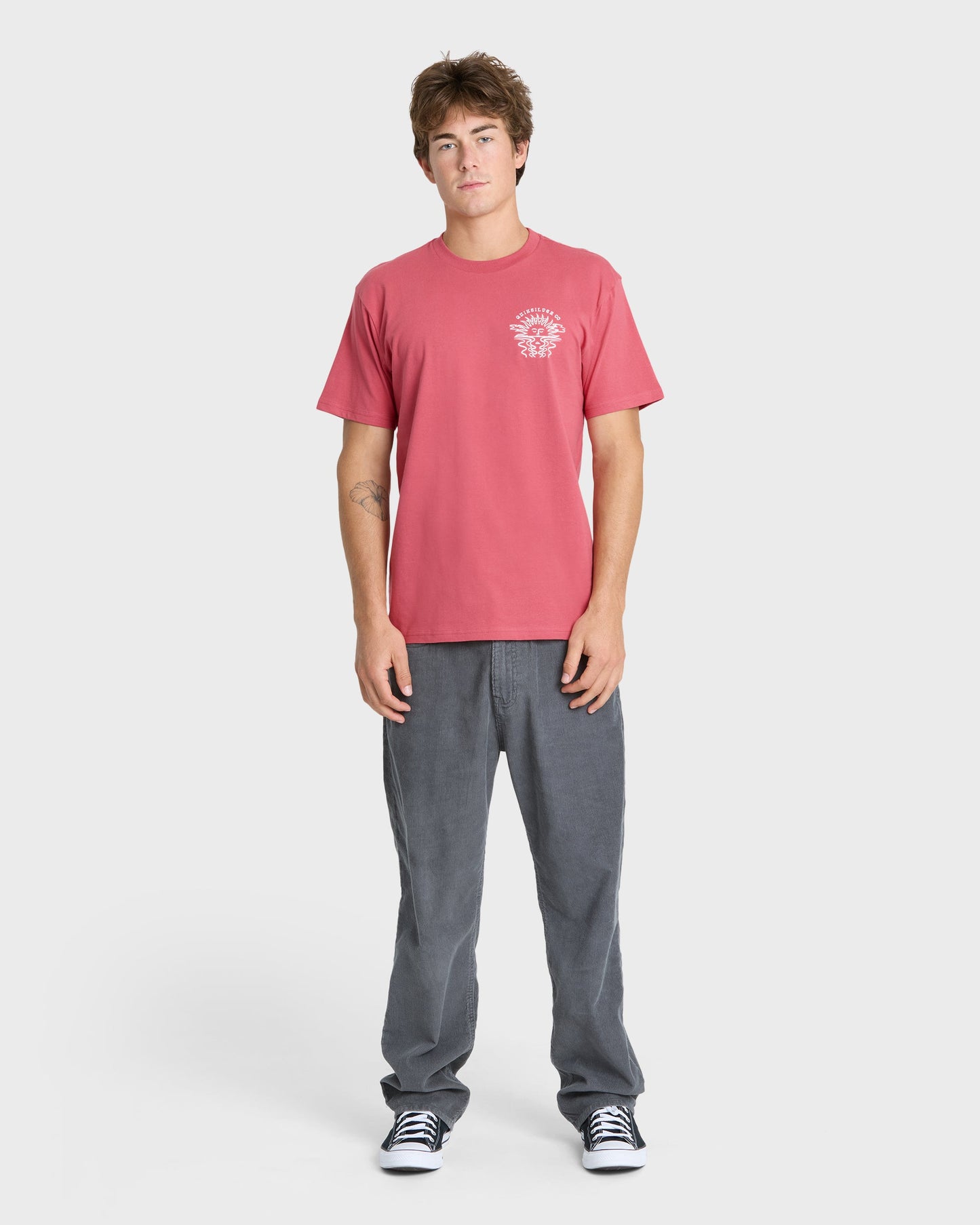 Sun Down Classic Short Sleeve Knit T-Shirt - Slate Rose