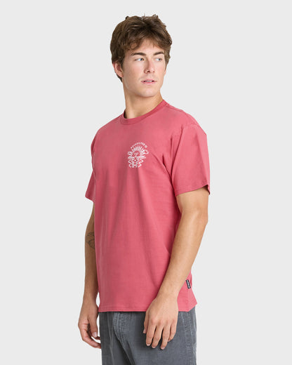 Sun Down Classic Short Sleeve Knit T-Shirt - Slate Rose