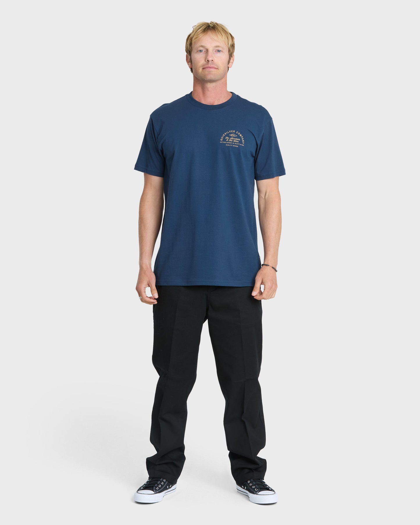 Garage Days Classic Short Sleeve Knit T-Shirt - Dark Denim