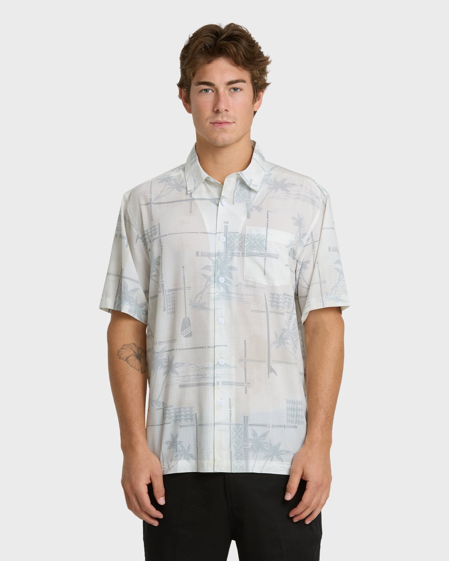 Waterman Island Time Short Sleeve Woven Shirt - White