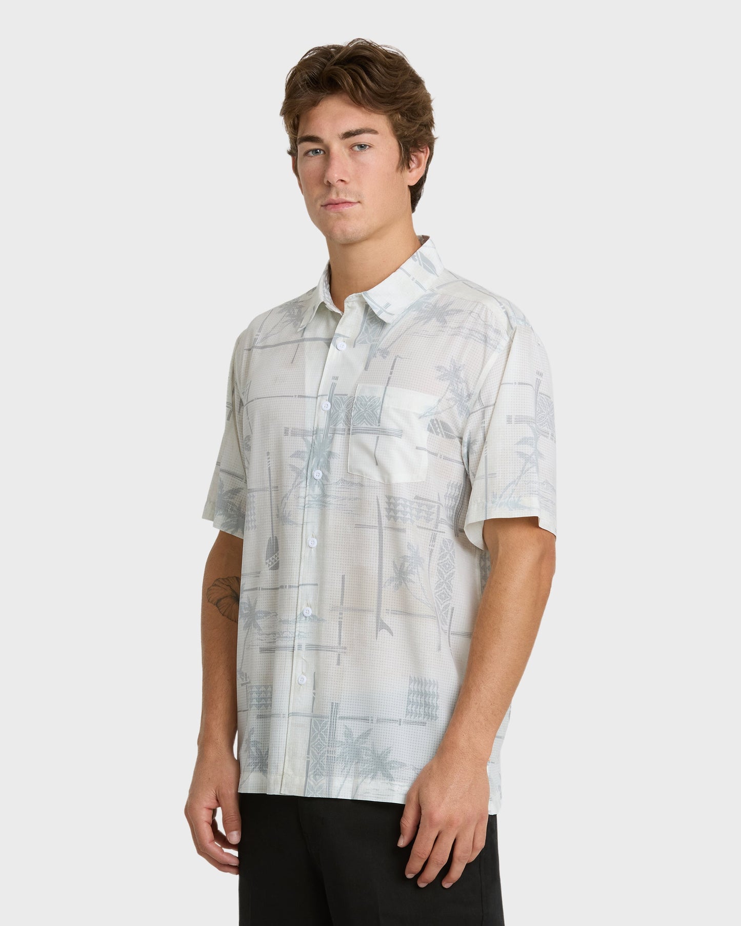 Waterman Island Time Short Sleeve Woven Shirt - White
