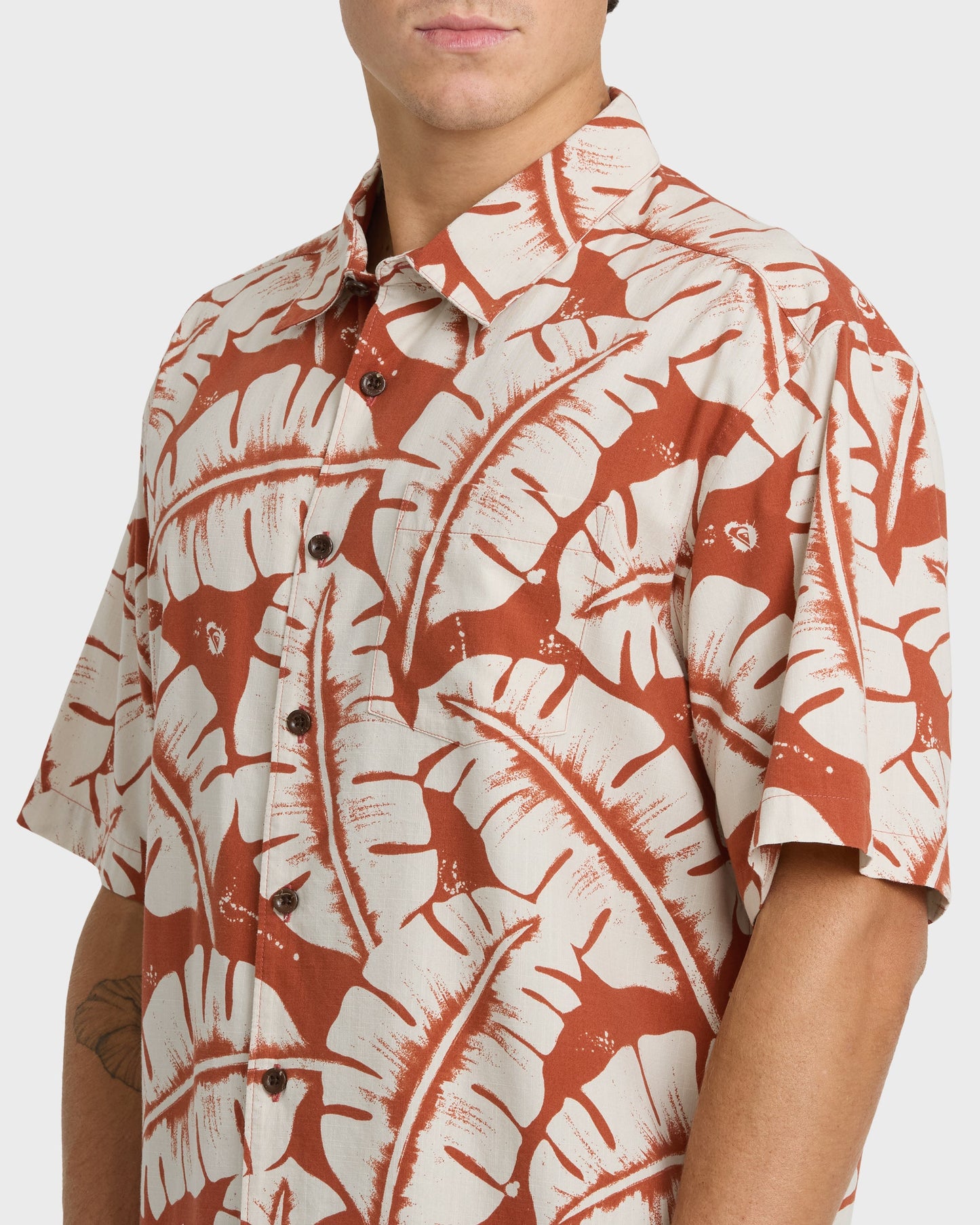 Waterman Fronds Short Sleeve Woven Shirt - Picante