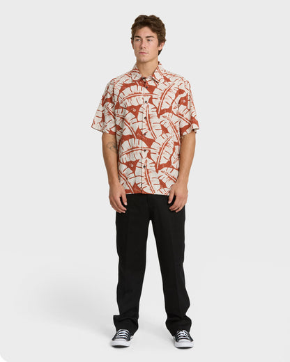 Waterman Fronds Short Sleeve Woven Shirt - Picante