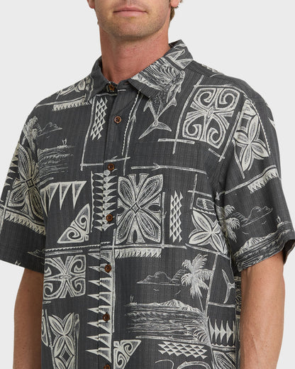 Waterman Ohana Bay Short Sleeve Woven Shirt - Phantom