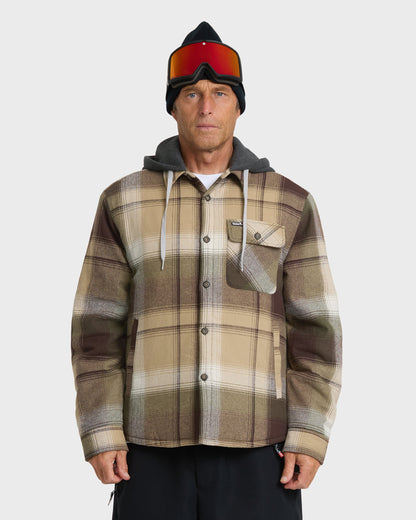 Mantra Hooded Long Sleeve Flannel Shirt - Kelp