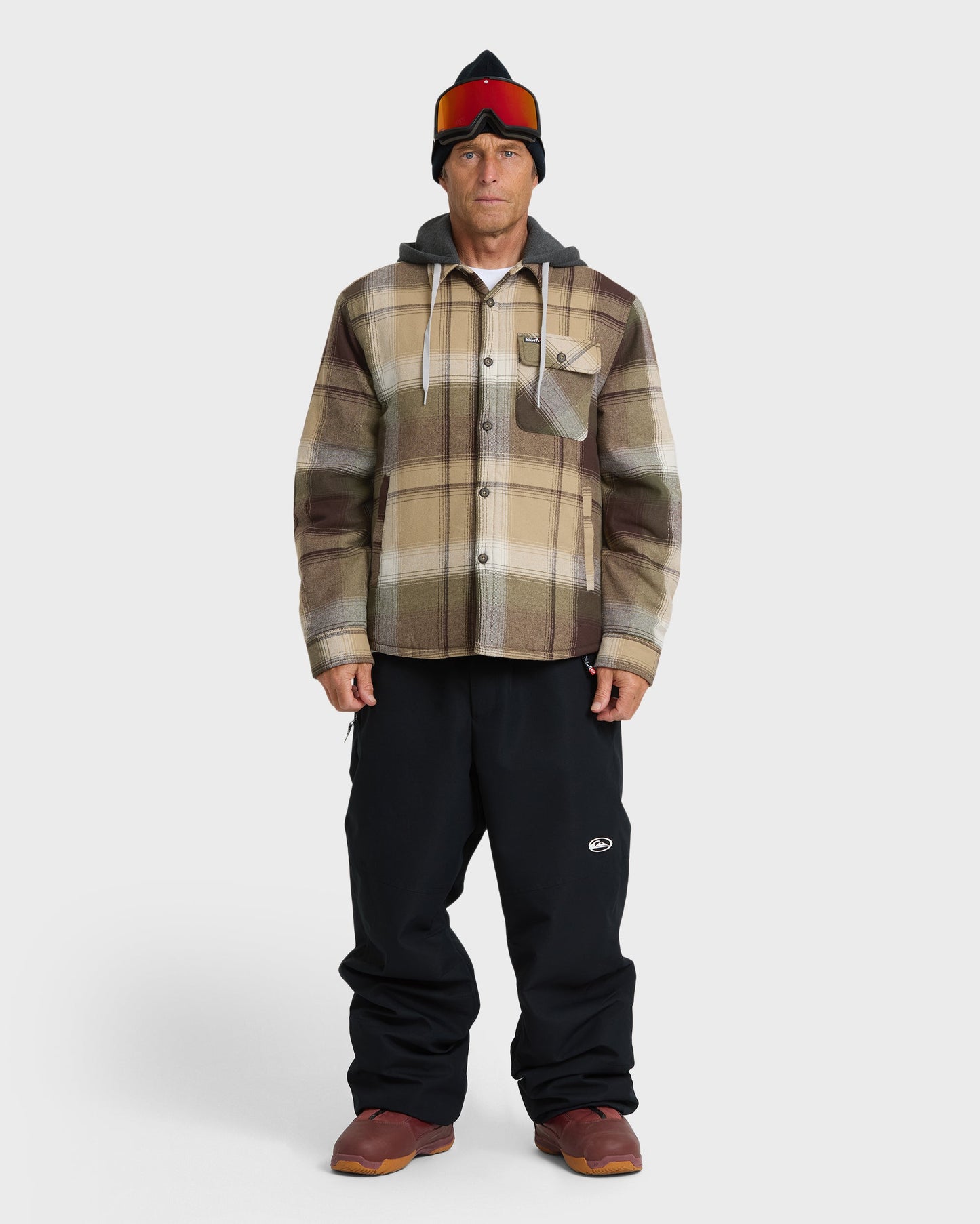 Mantra Hooded Long Sleeve Flannel Shirt - Kelp
