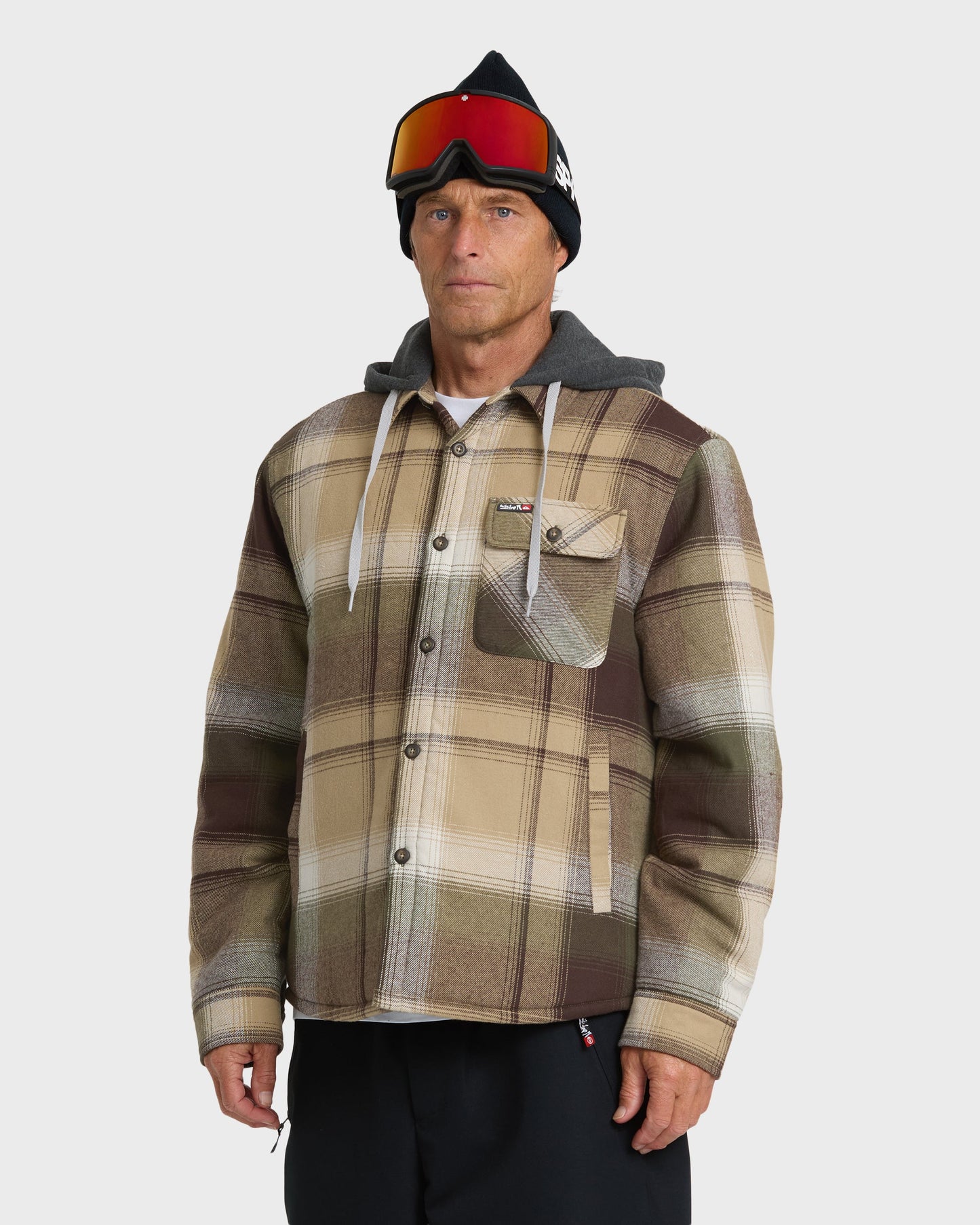 Mantra Hooded Long Sleeve Flannel Shirt - Kelp