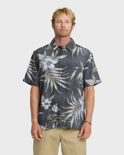 Waterman Palapa Floral Short Sleeve Woven Shirt - Phantom